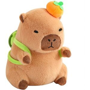 13.7 inch Ditucu Cute Orange Capybara Plush with Turtle Backpack Stuffed Animal